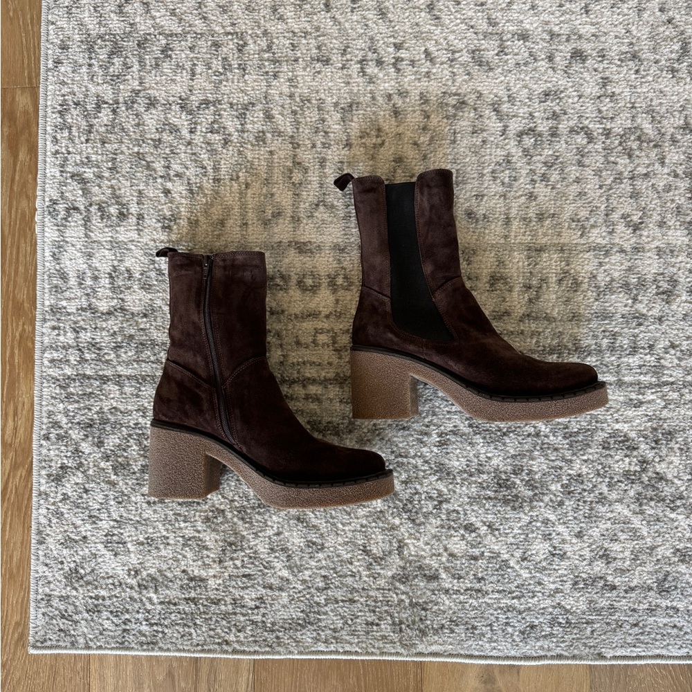 Chocolate Brown Suede Ankle Boots